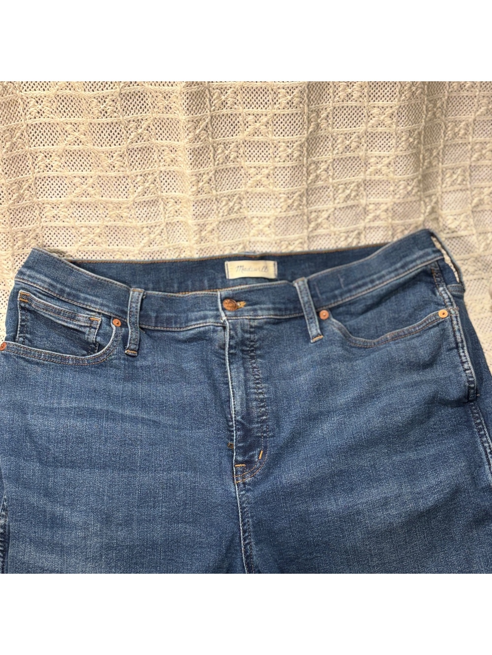 Madewell 10" High-Rise Skinny Jeans Size 34T in Classic Blue Denim